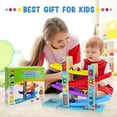 thumbnail image 2 of Juguete de pista de carreras Heirio Montessori para niños pequeños con 4 coches, 2 of 7