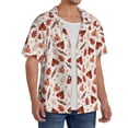 thumbnail image 2 of Sikiie Autumn Brown Butterfly Men's Cuban Shirt, Hawaiian Shirts, Business Casual Button Down Shirts, Short Sleeve Shirt-4X-Large, 2 of 5