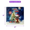thumbnail image 5 of Merry Christmas and Happy New Year Santa Pug Holiday Xmas Winter Set of 4 Stone Coasters Dog Lover Gifts 4x4in Absorbent Soapstone Coaster - 00024, 5 of 5