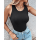 thumbnail image 5 of Camisetas Sin Mangas con Sujetador Incorporado, Camisetas Deportivas Sin Mangas para Mujer, Camisetas Sin Mangas Acanaladas para Hacer Ejercicio, Camisetas para Correr Negro M, 5 of 10