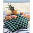 thumbnail image 3 of Pack of 2 Outdoor Pillow Covers, Aqua Green Black Lattice Waterproof Square Throw Pillowcase Cushion Decorative Pillow Covers for Couch Patio Tent, 26x26 in, 3 of 6