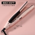 thumbnail image 4 of Plancha de pelo ORYNNE para mujer, plancha de 1 pulgada con 10 ajustes de calor, plancha y rizador rosa 2 en 1, plancha de cerámica para todo tipo de cabello, doble voltaje, 4 of 5