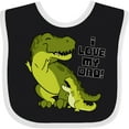 thumbnail image 3 of Inktastic I Love My Dad with Baby and Daddy Tyranasaurus Rex Boys or Girls Baby Bib, 3 of 4