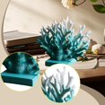 thumbnail image 1 of Centro de mesa con decoración de coral, pieza de , decoración rústica para el hogar, artesanía de resina para fotografía, mueble de TV, regalo de azul, 1 of 5