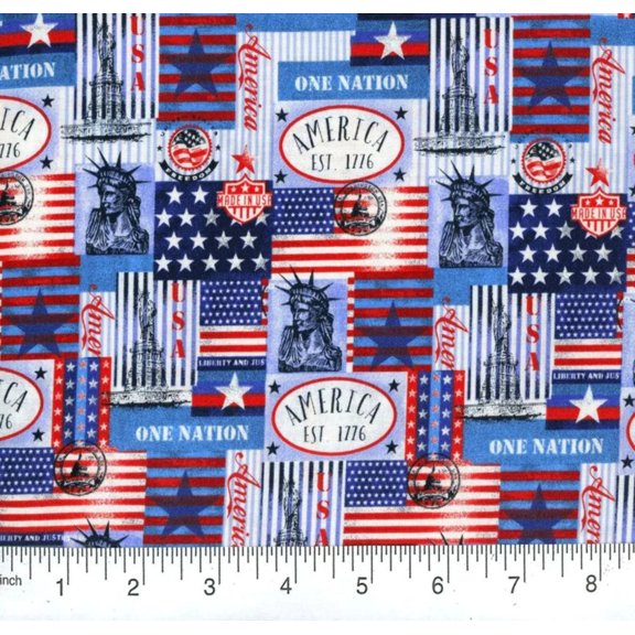 Handmade Valance, Curtain Panel, or Pillow Cover Patriotic