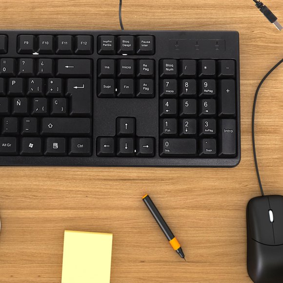 SKISUNO De Tamaño Con Cable USB Negro Simple Para Uso En Oficina