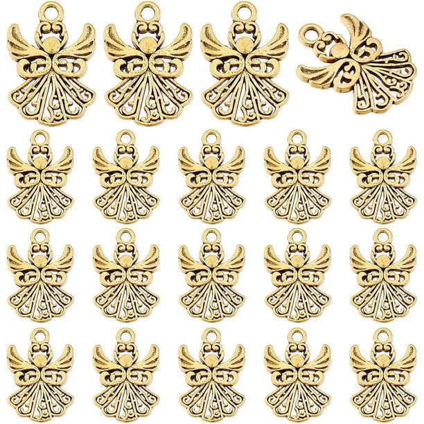 Colgantes de ángel de estilo tibetano, colgantes de ángel de hadas, dijes de ángel de Pascua al por mayor, dijes colgantes de ángel