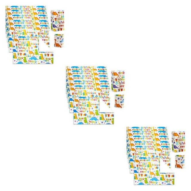 Wweixi 6pcs Exquisite Craft And Cartoon Pattern Wrapping Paper For Safe And Beautiful Gift Wrapping PZ003-6 3Set
