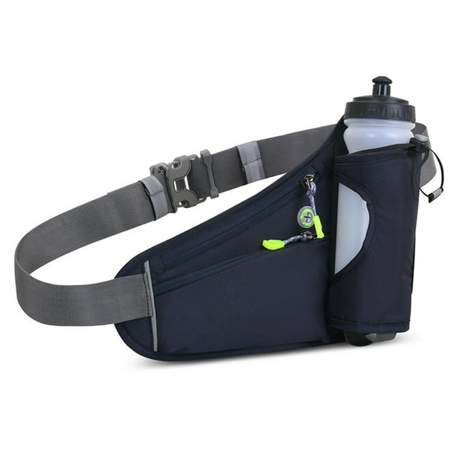 Eigraketly Bolsa de cinturón de hidratación deportiva, correa reflectante impermeable portátil, transpirable, para acampar al aire libre, correr, llave, Mochilas de mochilero Azul oscuro Eigraketly OD026361-03