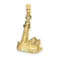 thumbnail image 4 of Auriga 14k Yellow Gold 2-D Lighthouse W/ Waves and Buildings Charm (Length - 23mm, Width - 13.35mm), 4 of 6