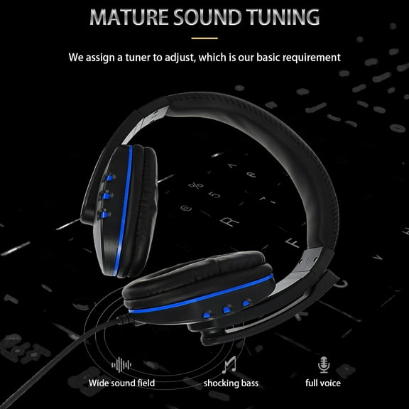 LEORX Blue Plastic Headset 1Pcs with Noise Isolating for Gamers and