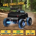 thumbnail image 6 of Joyracer Chevrolet Cheyenne 4WD 24 Volt Ride on Toys, Electric Car for Kids, Power Truck Wheels with Remote, Bluetooth, USB, LED Lights, Black, 6 of 16