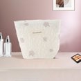 thumbnail image 5 of Unique Bargains 1 Pc Portable Embroidery Rose Makeup Bag Polyester Beige Small, 5 of 5