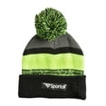 thumbnail image 3 of Sportoli Mens Boys Kids 3-Piece Striped Knit Cold Weather Set Hat Scarf Gloves - Black/Lime/Grey (Size Kids / 4-7 Yrs), 3 of 5
