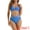 Blue, variant on DARING DIVA Women's 2 Piece Push Up Halter Wide Tie Triangle Bottom Bikini Sets S Pink