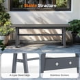 thumbnail image 5 of VINGLI 47” Outdoor Bench Garden Bench HDPE Porch Bench w/Metal Legs, Poly Lumber Patio Benches, 660 LBS Capacity Outdoor Backless Benches(Black), 5 of 7