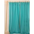 thumbnail image 2 of The Art Box Tie Top Linen Curtains Solid Turquoise 35w x 63l inch Curtains Living Room Bedroom Drapes Gauze Linen Blended Farmhouse Curtains Pack of 2, 2 of 6