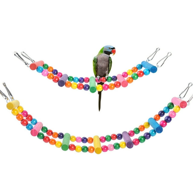 2PCS Ladder Bird Toy Bite-resistant Creative Parrot Chew Toy Bird Swing Toy