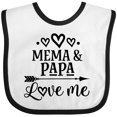 thumbnail image 3 of Inktastic Mema and Papa Love Me Girls Baby Bib, 3 of 4