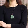 thumbnail image 4 of HOOUN Pendentif Jade Jadeite Naturel pour Femmes, Pendentif Tournesol Vert Cadeau, 4 of 4
