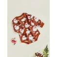 thumbnail image 3 of Gureui Newborn Toddler Infant Baby Girls Boys Christmas Casual Romper, Long Sleeve Santa Claus/Letter  Santa Claus Print Romper, 3 of 8
