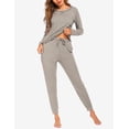 thumbnail image 5 of Ekouaer Womens Pajamas Set Long Sleeve Loungewear Soft Lounge Set Joggers with Pockets, 5 of 7