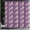 thumbnail image 3 of Ambesonne Shabby Flora Shower Curtain, Flowers Retro Spring, 69"Wx84"L, Dark Purple, 3 of 4