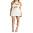thumbnail image 1 of AMERTEER Femmes Y2k Été Bodycon Parti Club Robe Couleur Unie Découpe Fleur Sans Manches Robe Streetwear, 1 of 4