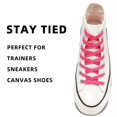 thumbnail image 4 of 1pair Double Layers Flat Shoe Laces Strings Hot Pink for Sneakers Tennis Shoes, 4 of 6