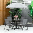 thumbnail image 2 of 6-Piece Outdoor Dining Set / Poolside Use / 5mm Thick Tempered Glass Table, 2 of 6