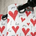 thumbnail image 3 of Ambesonne Love Grommet Curtain, Hand Writing Valentines, 50" x 120", Vermilion Black White, 3 of 6