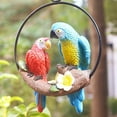 thumbnail image 2 of Resin Garden Statue Macaw Parrot Outdoor Figurine 7 Inch, Tree Hanging Decor with Iron Hook Waterproof Ornament for Patio Yard Lawn Decoration - red, 2 of 8