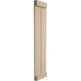 thumbnail image 3 of Ekena Millwork 11"W x 56"H Rustic Two Board Joined Board-n-Batten Rough Cedar Faux Wood Shutters w/End Batten (Per Pair), Primed Tan, 3 of 11