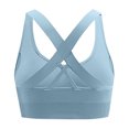 thumbnail image 4 of SMihono Racerback Sports Bra for Women Wireless Full Coverage U Neck High Impact Support Bralette Running Workout Fitness (Light Blue S ), 4 of 8