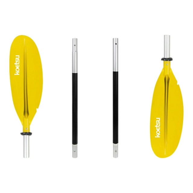 koolsoo Kayak Paddle 4 Sections Bateau Paddle pour Bateau Gonflable Rafting Sports Nautiques Jaune