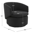 thumbnail image 3 of SAFAVIEH Couture Phyllis Modern Boucle Solid Swivel Armchair, Black, 3 of 8