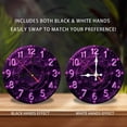 thumbnail image 2 of Purple Neon Clock Wall Decor 10-Inch Silent Wooden Wall Clock, Battery Operated (AA Batteries Not Included), Artistic Home Decor, 2 of 7