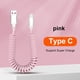 thumbnail image 4 of Cable de carga retráctil de teléfono móvil cargador de teléfono inteligente viaje reemplazable cobre de cobre de plástico cable de oficina hotel 5a type-c rosa Noticed EL014475-06, 4 of 7