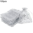 thumbnail image 1 of 100Pcs Gift Bags Snowflake Pattern Reusable Organza Drawstring Candy Bag Party Supplies, 1 of 6