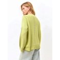 thumbnail image 3 of Women'S Chunky Knit Sweaters 2025 Fall Long Sleeve Crew Neck Oversized Pullover Winter Fashion Clothes Yellow-Green M, 3 of 8