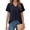 Navy Blue, variant on Womens Tops Dressy Blouses V Neck Ruffle Short Sleeve Tunic Tops Casual T-Shirts