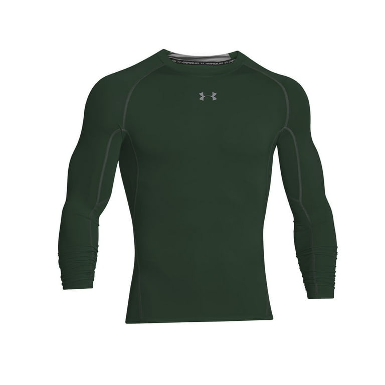 Men's UA HeatGear Armour Compression Shirt Long Sleeve - Forest
