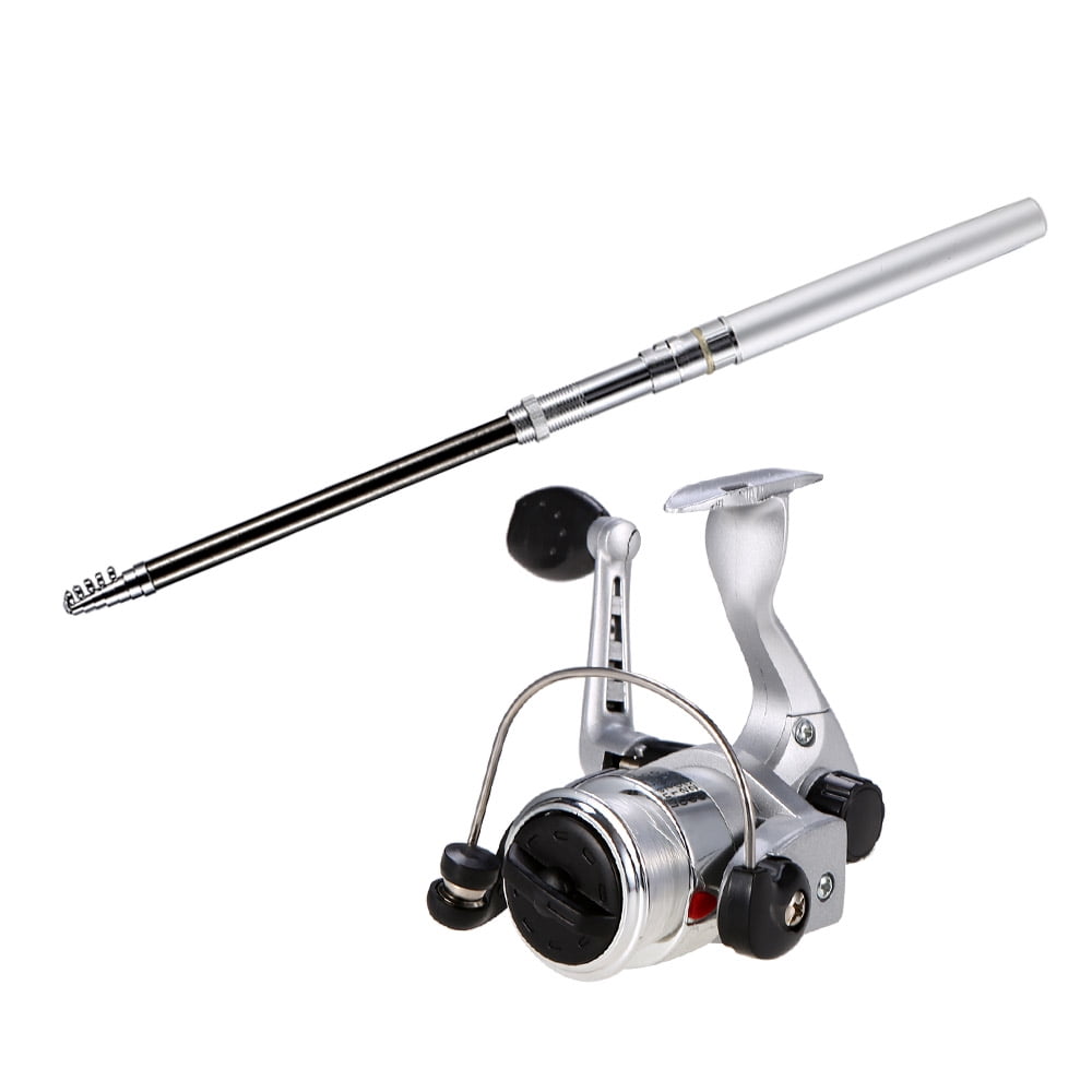 Pen Fishing Rod and Reel Combo Set Mini Telescopic Pocket Fishing Rod Spinning Reel Fishing Line Soft Lures Baits Jig Hooks