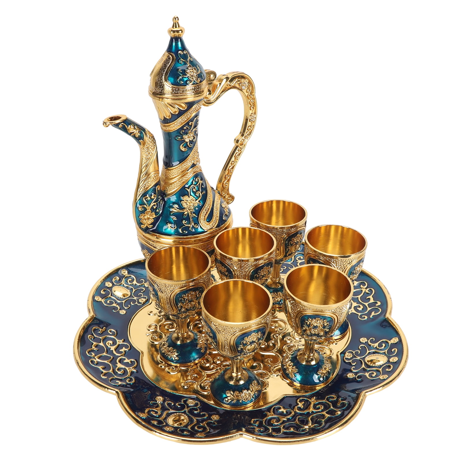 ESKi   HAREMのティーセット。 Vintage Turkish Tea Set, Elegant Turkish Coffee Pot Set with Craft
