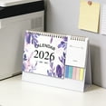 thumbnail image 5 of PLYZLE Small Desk Calendar 2026, Standing Desktop Calendar 12 Months, 2 in 1 Flip Calender with Sticky Note & Memo Pages, 9"x10", Thick Paper Floral Calendar for Home School and Office (D), 5 of 6