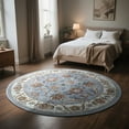 thumbnail image 7 of FULIE 4'x4'Round Rugs Soft Bohemian Area Rugs for Living Room Bedroom Modern Decor Carpet,Blue, 7 of 7