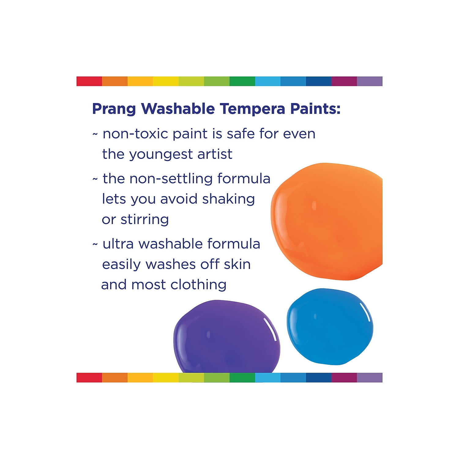 Prang Washable Paint, Assorted, 16 oz, 12 per Set