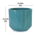 thumbnail image 4 of Ceramic Flowerpot, Modern Planter for Patio, Garden, Windowsill - Cyan | Durable ceramic construction with drainage hole for indoor or outdoor use, 4 of 12