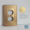 thumbnail image 4 of Rio Salto Laurel Collection Duplex Brushed Brass Gold Metal Outlet Cover Light Switch Plate Wall Plates Duplex Midsize 5" X 3.13" 4 Pack Heavy-Gauge Decorative Luxury Premium Wall Plate, 4 of 9