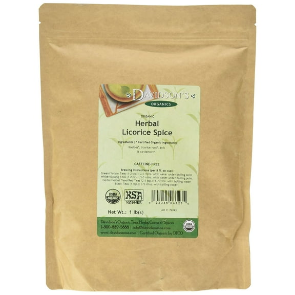 Davidson's Organics, Herbal Licorice Spice, Loose Leaf Tea, 16-Ounce Bag